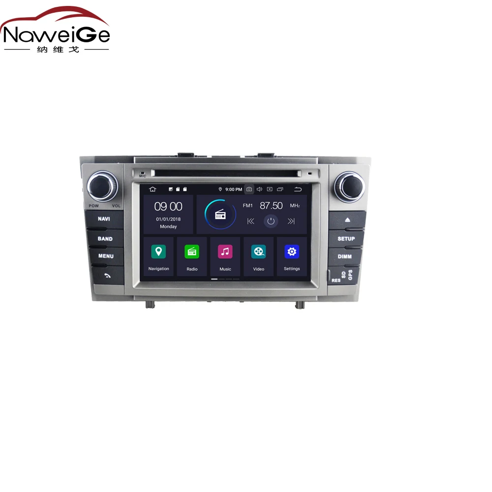 NaweiGe 7 дюймов Android Восьмиядерный 9 0 PX5 4 + 32 ГБ Автомобильный dvd для Toyota Avensis 2008-2013