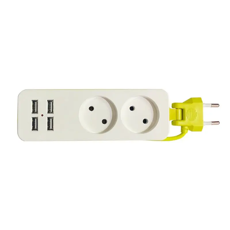 Сетевой удлинитель с европейской вилкой и 4 USB разъемами электрический