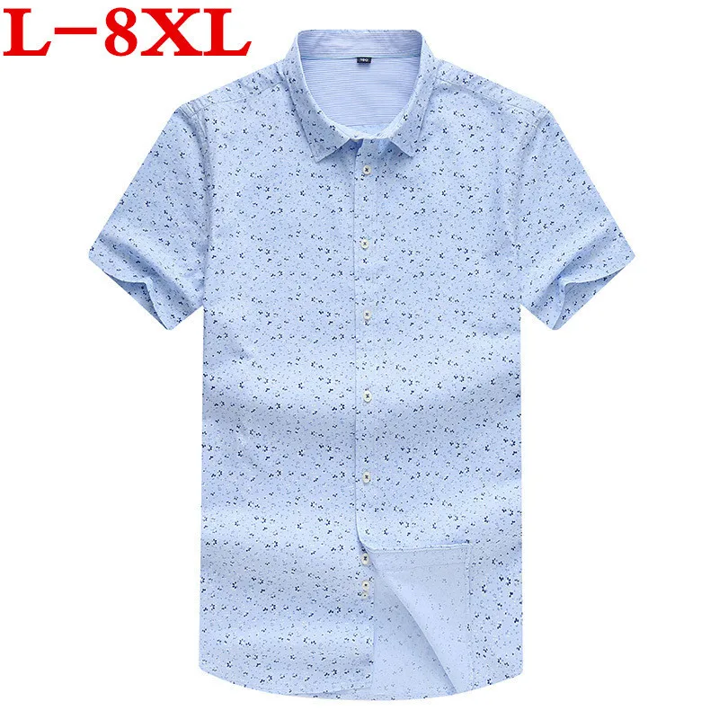 Размера плюс большие размеры 8XL 7XL 6XL 5XL Модные мужские футболки с коротким рукавом