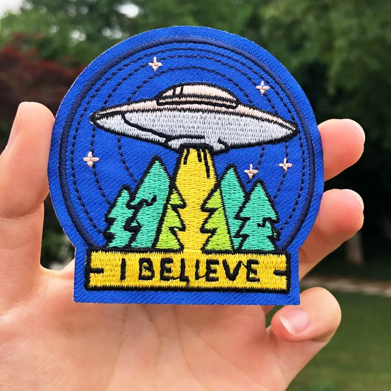 UFO Alien вышивка патч для одежды крутые наклейки футболки Декоративные Значки