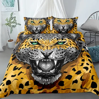 

3D Animals Pattern Suit Print Bedding Set Quilt Cover Pillowcases for Home Bedroom Decor Stylish Bed