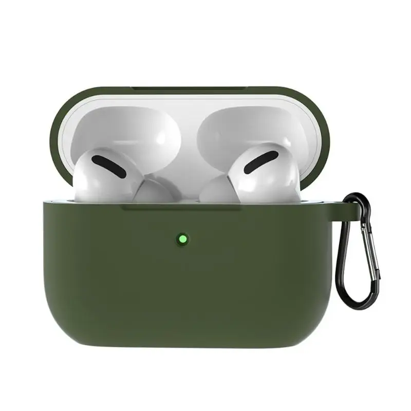 Силиконовый чехол для наушников Защитная крышка ж/карабин для Apple Airpods Pro