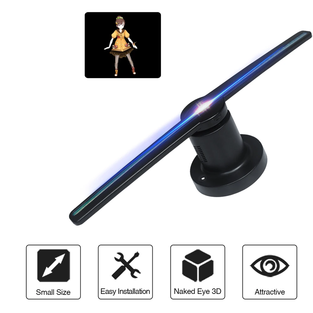 

3D Holographic Display LED Fan Advertising Machine Stereo Animated Rotation for Mall Airport Exhibition