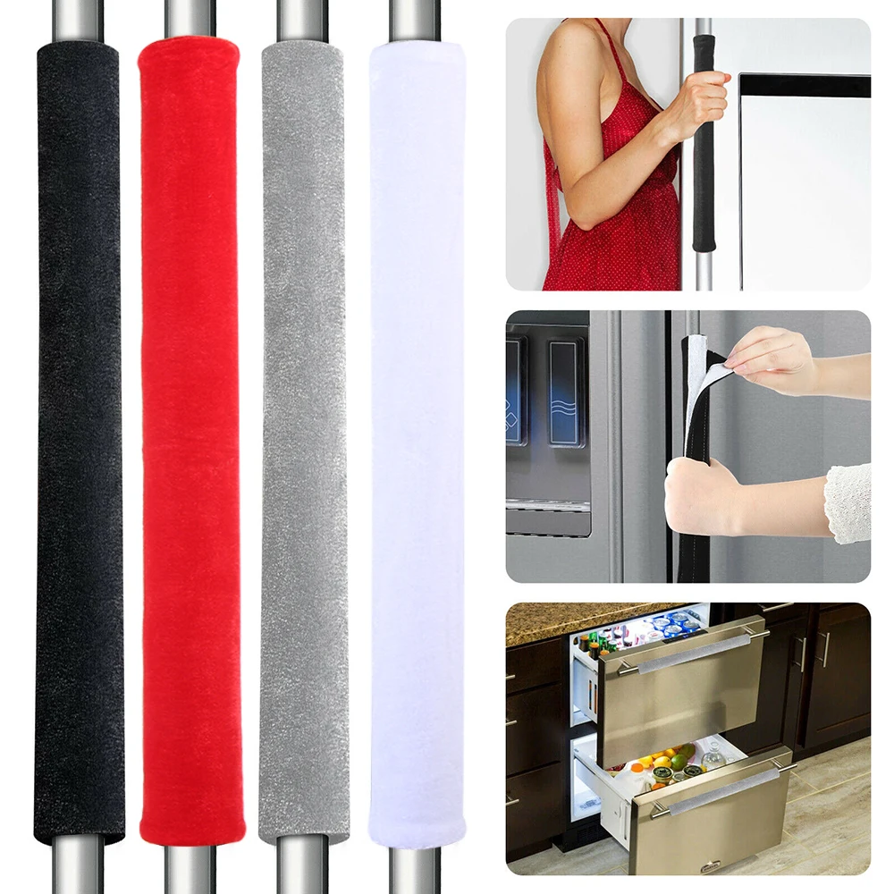 Soft Velvet Cloth Refrigerator Door Handle Anti-static Keep Handle Clean Kitchen Appliance Protector Cover 2Pcs
