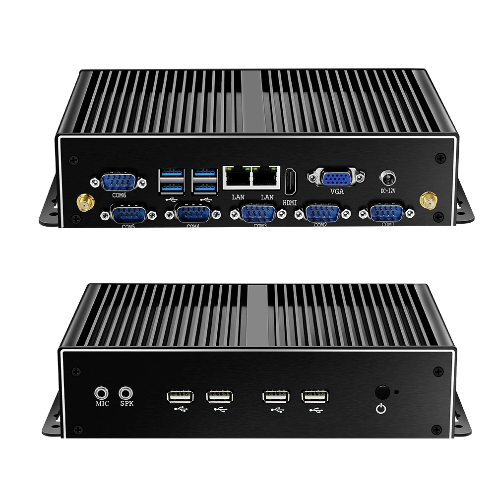 Промышленный мини-ПК без вентилятора 7x24 часа ITX Intel Core i7 4500U RS232 RS485 HDMI VGA 8 * USB 2 Gigabit