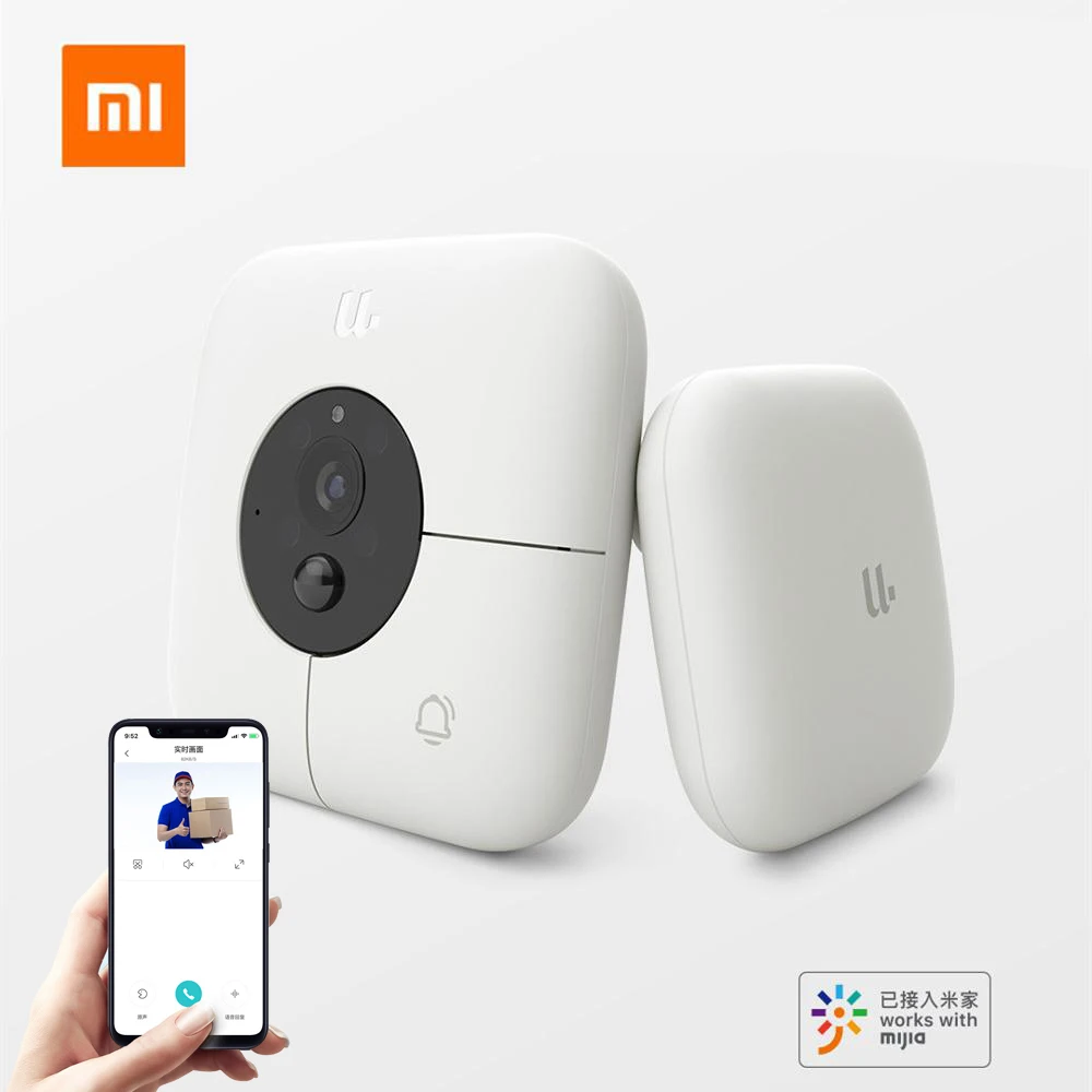 Xiaomi Youdian умный видео дверной звонок R1 AI распознавание лица HD 1080P 120 ° ИК ночного