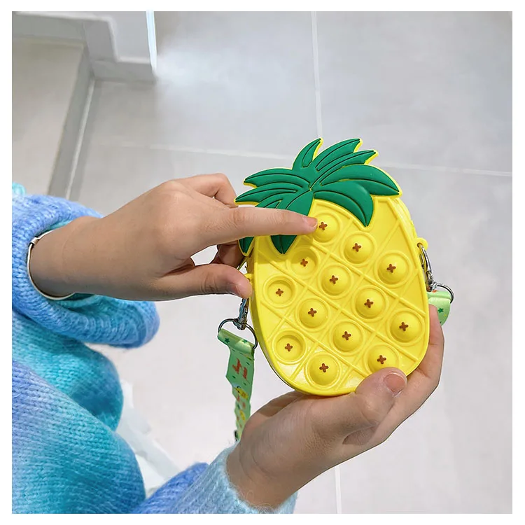 Fashion Poppet Push Bubbles Toy Rainbow Unicorn Kawaii Coin Purse Children Wallet Ladies Bag Silica Gel Simple Dimple Fidget Toy