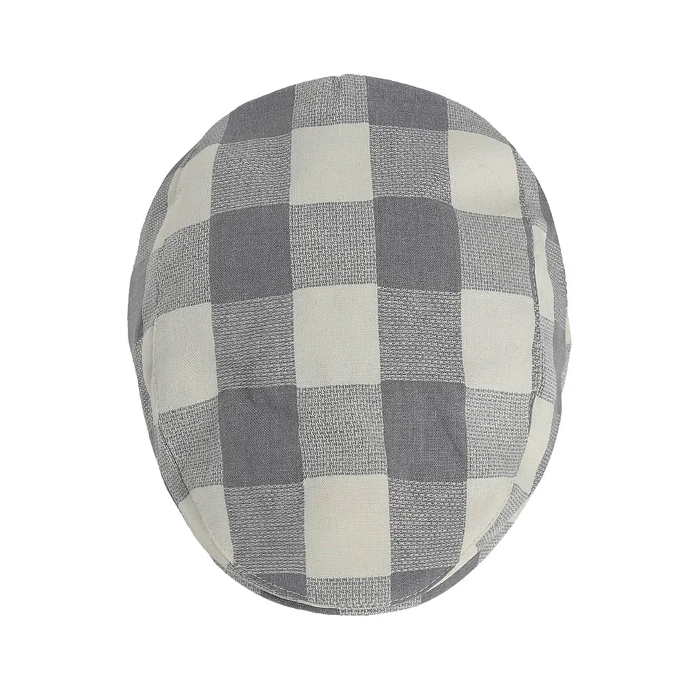light gray Детская шапка, берет, клетчатый узор, модные, дышащие, для улицы, вечерние, EIG88 - Цвет: light gray