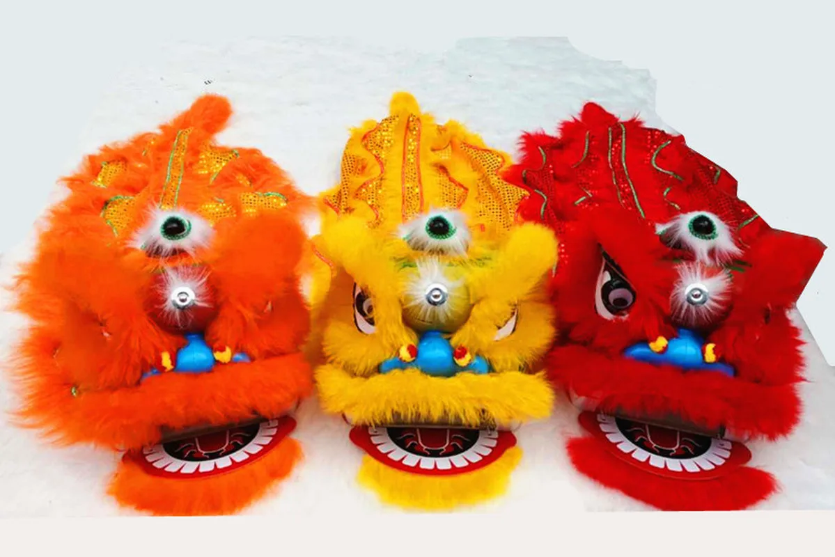 

Chinese Pur Lion Dance Mascot Costume Pure Wool Southern Lion for Two Kids Toys Clothing Advertising Carnival Halloween Xmas