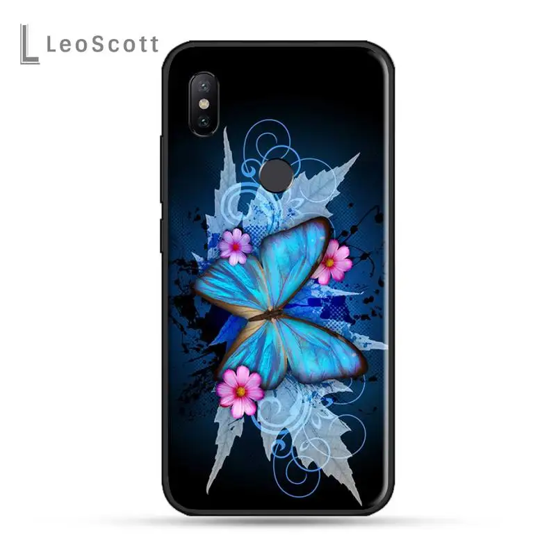 Colorful Lilies butterfly animal Phone Case For Xiaomi Redmi 7 8 9t a3 9se k20 mi8 max3 lite 9 note 9s 10 pro best flip cover for xiaomi