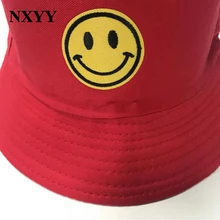 NXYY дизайн улыбающегося лица, шапки-ведра, складные, Лаки, красный, плоский козырек от солнца, шапка для рыбалки, унисекс, рыбак Боб, хип-хоп шляпа, женская шапка
