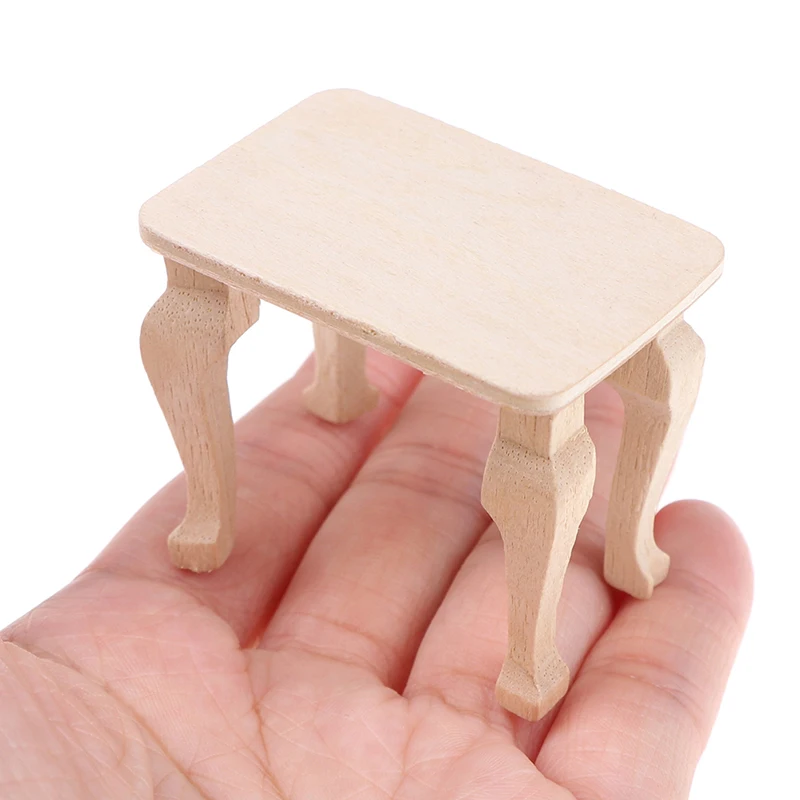 

Small Wooden Table Furniture Toys 1:12 Dollhouse Miniature Accessories DIY Doll House Decor Baby Toys