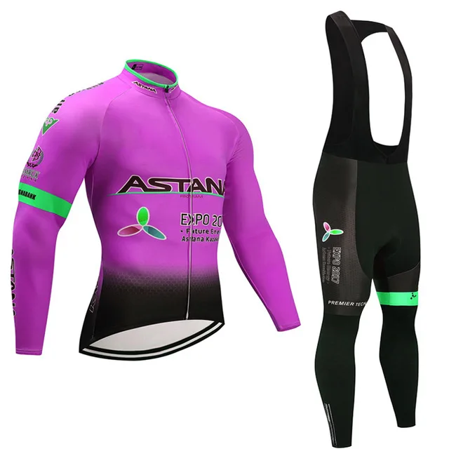 Астана 2019 оборудование манга larga de ciclismo Джерси conjunto pantalones babero ropa одежда для