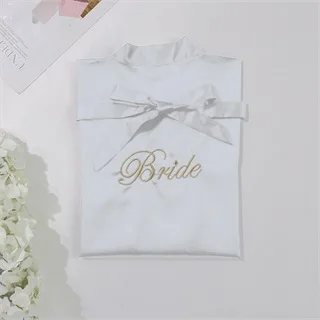 white Bride Одежда для невесты; одежда для сна; халат для свадьбы, невесты, подружки невесты халаты пижамы халат одежда для сна Женская банный халат, ночная рубашка-пеньюар - Цвет: white Bride