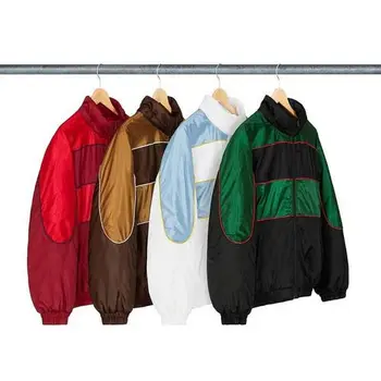 

19FW Sports Piping Puffy Jacket Color Blocking Women Men Cotton Padded Jacket Hiphop Loose Fit Men Casual Jacket Coat