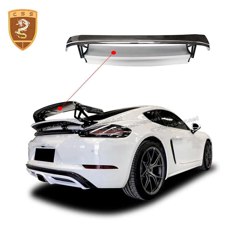 

Car Spoiler For Porsche 718 2017-2020 Boxster TechArt Style Real Carbon Fiber Tail Wing Auto Replacement Parts Rear Spoilers