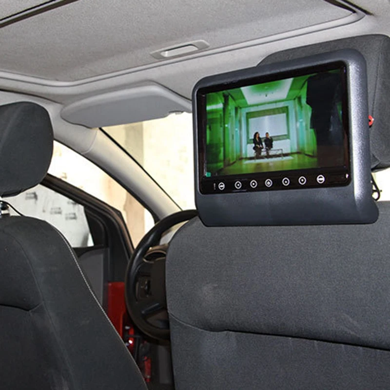 9 дюймов Автомобильный подголовник Mp5 Монитор 1080P контактная Кнопка экран Usb Sd Fm динамик 2-Way видео вход
