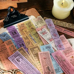 40Pcs Vintage Ticket Stamp Washi Sticker DIY Decoration Diary Bullet Journal Planner Scrapbooking Label Stickers Stationery