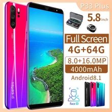 Téléphone portable P33 Pro, écran de 512 pouces, smartphone, mémoire de 12GB et 4000 GB, batterie de 5.8 mah, caméra HD, 1440x3200, 5G, Android 10.0