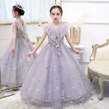 

Girls Princess Dress Children's dress flower pastel girl Piano performance dress host evening dress Kids dresses for girls