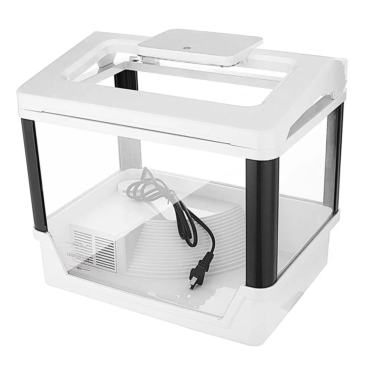 Reptile Turtle Tortoise Breeding Box Aquarium Fish Tank With Warming Light Basking Ramp Turtle Aquarium Supplies Aquarium Tank - Цвет: White