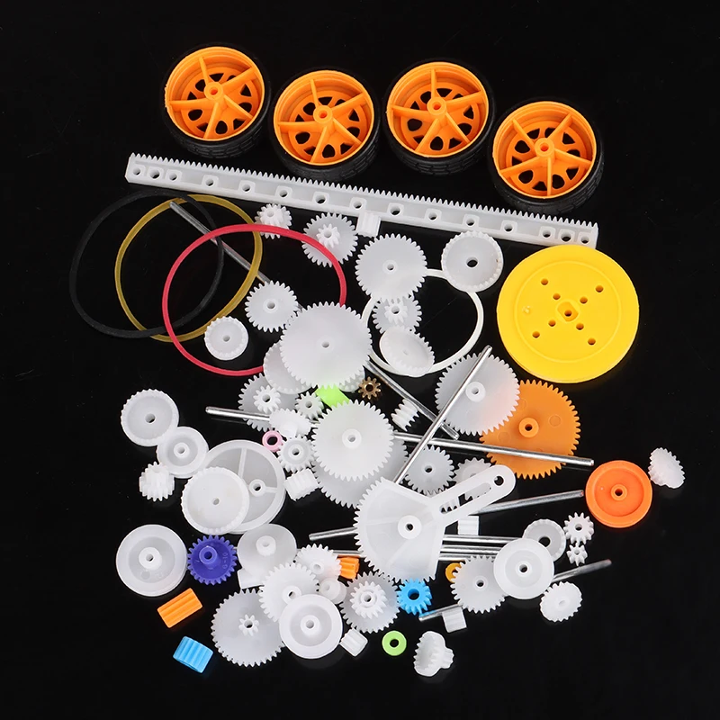 78Pc Gear Motor Gearbox Toy Robot Model Craft DIY Accessories Four Wheel E 