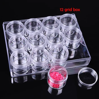 

12 bottle 5D DIY Diamond Painting Rhinestone Drill Box Jewelry Box Embroidery Tool Bead Organizer Storage Case Container