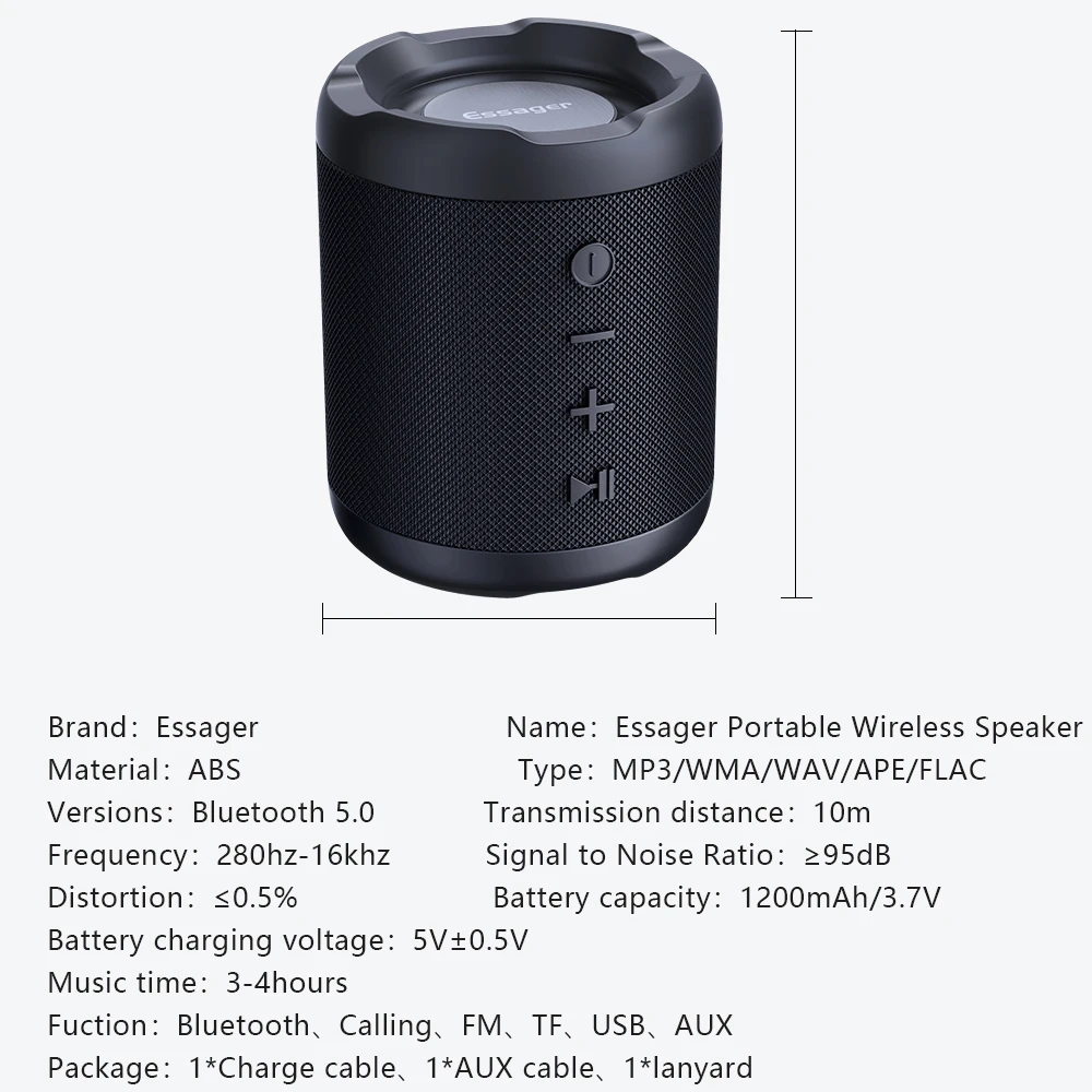 Essager портативный Bluetooth динамик мини беспроводной Громкий динамик для телефона компьютера стерео музыка объемный водонепроницаемый открытый динамик