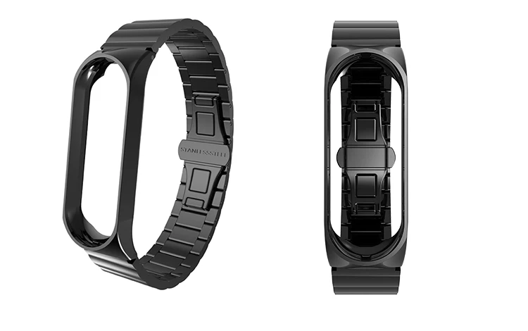 BOORUI mi Band 4 ремешок металлический Безвинтовой браслет из нержавеющей стали mi band 3 ремешок для Xiaomi mi Band 3 4 Pulseira band Замена