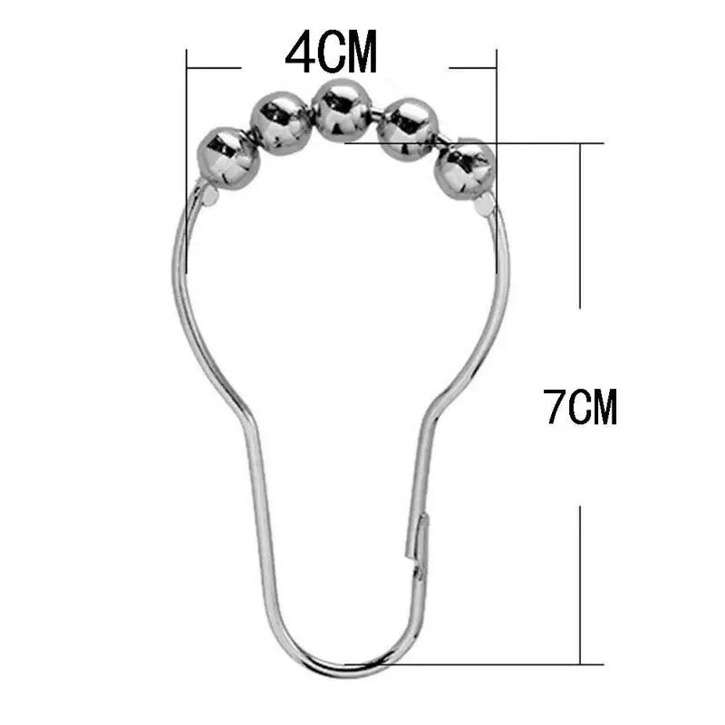6Pcs/Set Metal Stainless Steel Shower Bathroom Curtain Room Curtain Rings Hooks Buckles Window Glide Accessories W5O8