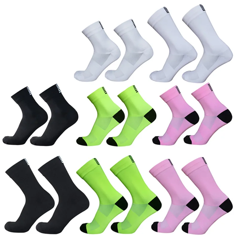 

Новые профессиональные спортивные велосипедные носки для мужчин и женщин, дышащие комбинированные уличные Длинные Короткие дорожные велосипедные носки, носки для велоспорта