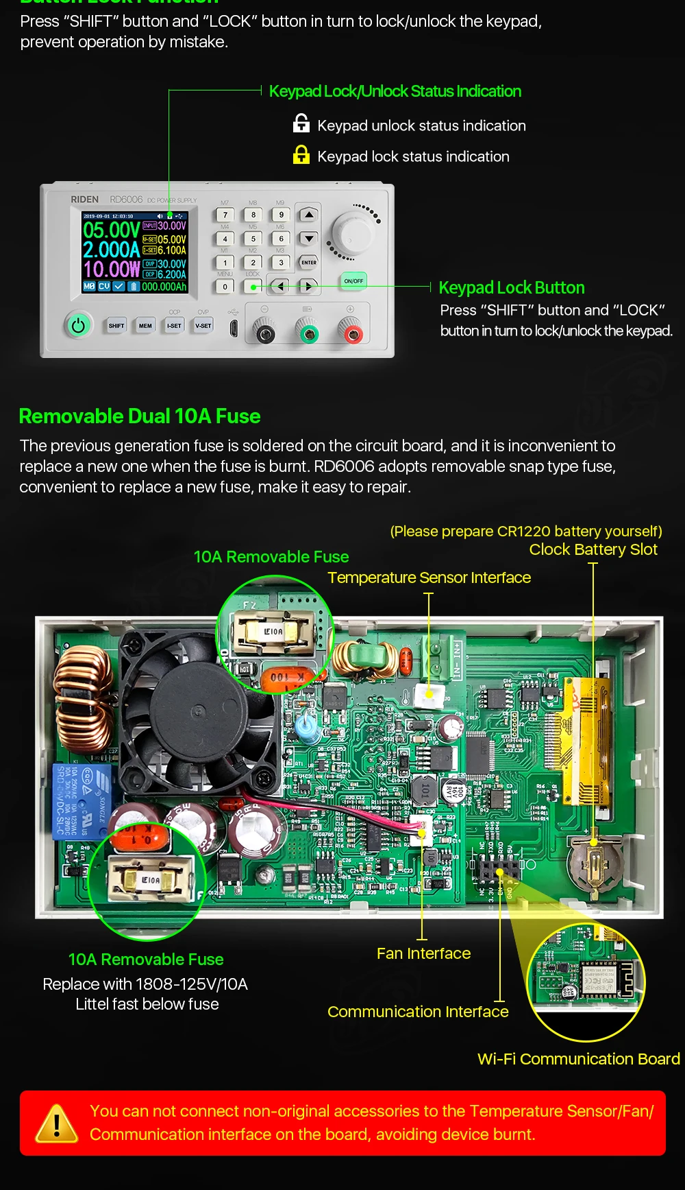 RD RD6006 RD6006W dc-dc преобразователь напряжения и тока Вольтметр 60V 6A USB Wi-Fi, понижающий Питание понижающий Напряжение 40% off