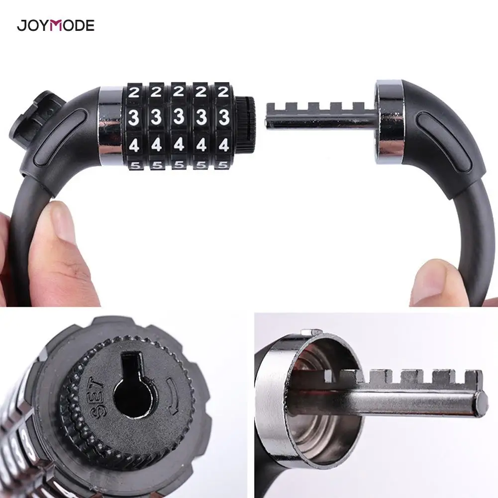 JOYMODE для мужчин женщин 4-разрядный Пароль замок горный велосипед код безопасности Противоугонный замок трос, хорошее качество замок со стальным проводом 5-дверного замка