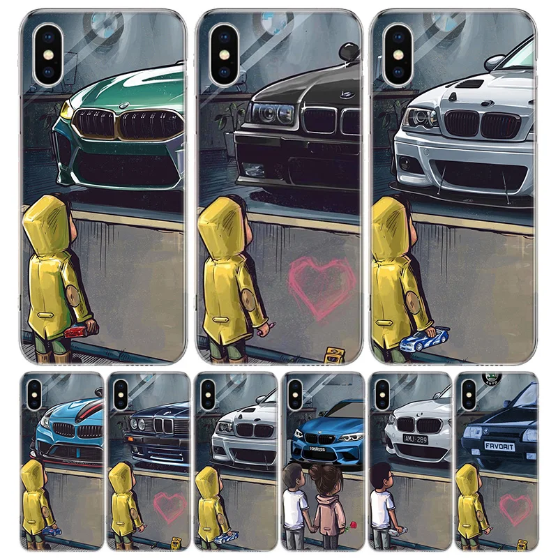 Boy See Sports Car Jdm Drift Phone Case Per Iphone 15 Ultra 14 11 12 13 Pro Max Xr X Xs Mini 8 7 Plus Se Soft Fundas Coque Shell