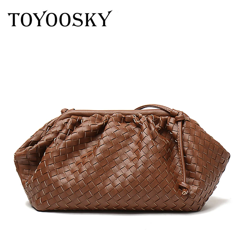Новая плетеная Сумка TOYOOSKY с рюшами и облаком кожаная плиссированная сумка через