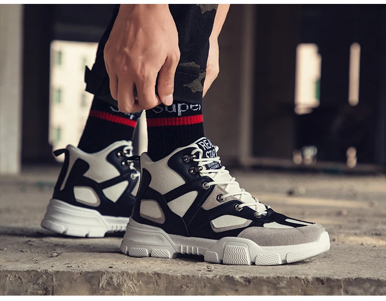 YWEEN Autumn New Men Boots Hip-Up Outdoor Shoes Men Leisure Shoes Thick Bottom Elevated Shoes Cross-Border Men's Shoes