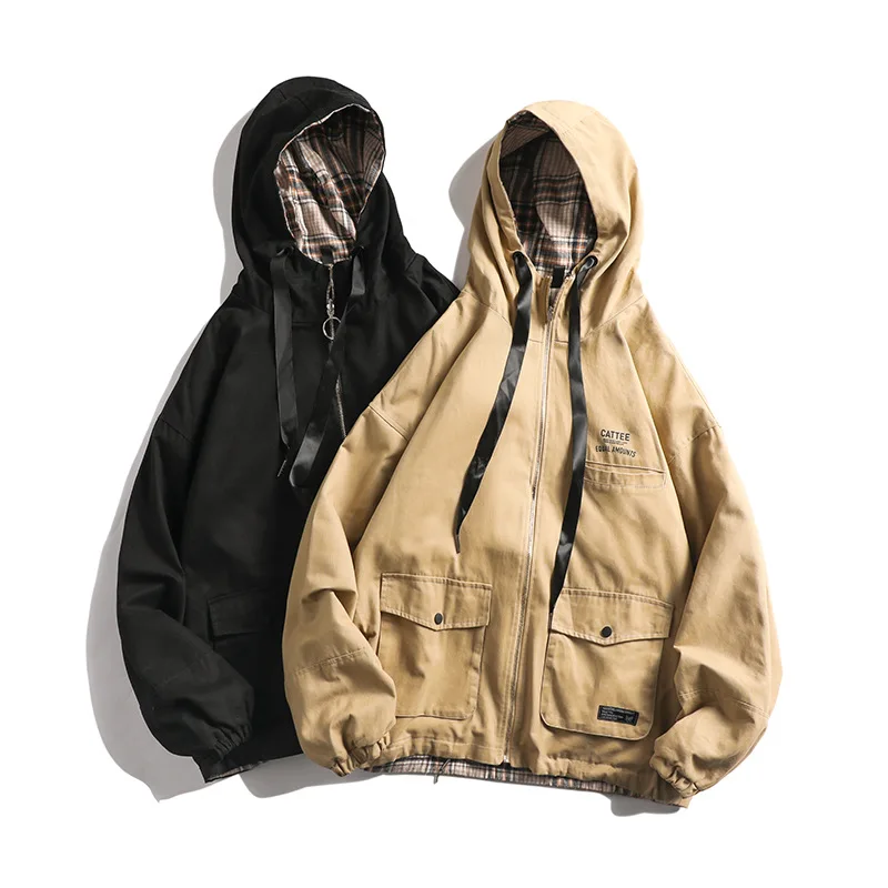 

Vertical Ze Produced 19ss Two-color Contrast Color Hooded Jacket Unisex Japanese-style
