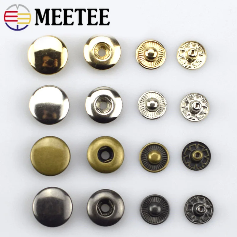 

20/50pcs Round Metal Snap Button 15mm Press Studs Fasteners Clothes Sewing Buttons Bag Buckle DIYY Leather Craft D7-2
