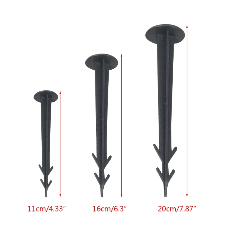 Plastic Black Cloth Nails Set of 100 Earth Nail Fixed Film Garden Peg Tool Supplies for Outdoor Gardening Anti-weed Insect | Дом и сад