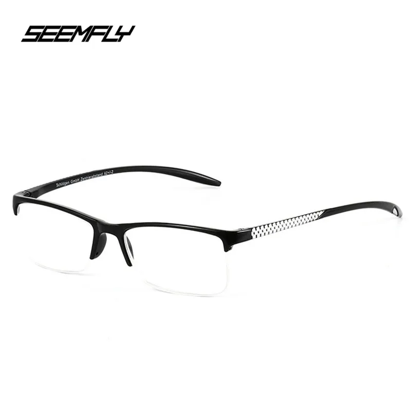 SEEMFLY, новые модные женские и мужские очки для чтения, высококачественные полуоправа, очки для пожилых людей, ультра светильник, супер эластичная оправа для очков