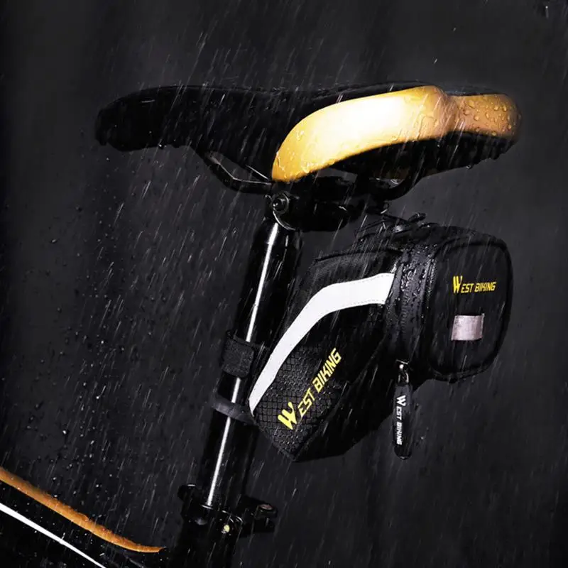 WEST BIKING велосипедная сумка непромокаемый 3D чехол Светоотражающая седельная сумка Противоударный задний мешок для велосипеда MTB Велоспорт Аксессуары для велосипеда