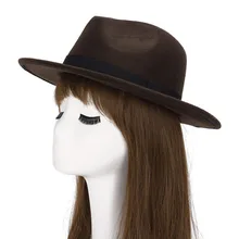 Новая мода ретро Мужская Женская Повседневная широкополая Шерсть Войлок джаз шляпа Коническая Шляпа-федора черный серый