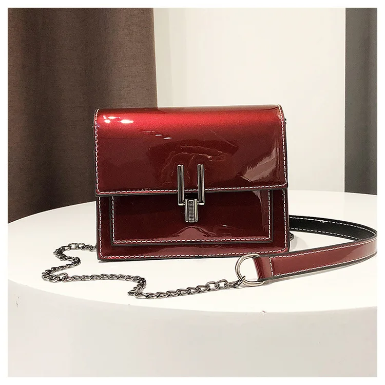 

2019 New Style Korean-style-Style Patent Leather Mirror Square Sling Bag Trend WOMEN'S Bag Shoulder Mini Small Bag Women's