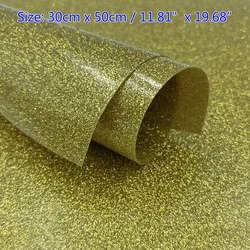 Shimmering Iridescent Glitter Heat Transfer Vinyl (Gold 30cm x50cm)