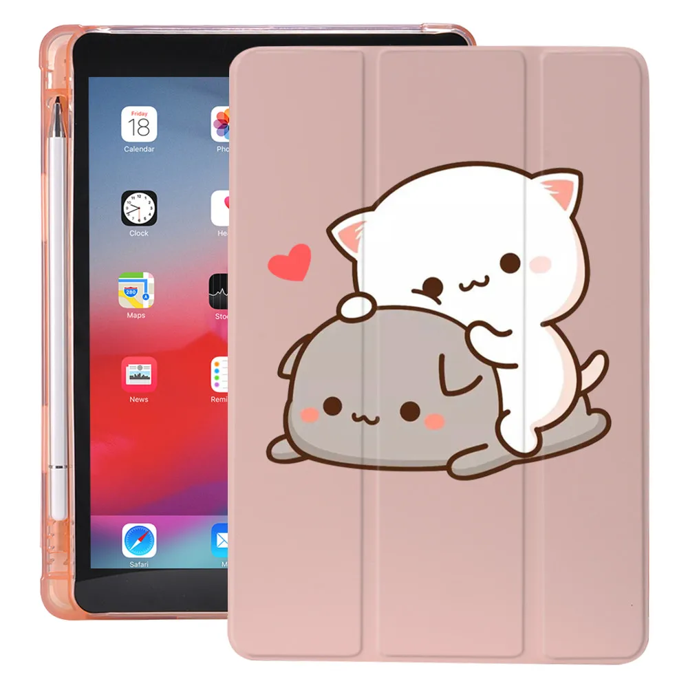 Kawaii Cats iPad Case Mini 4 7.9 Inch 10.2 Inch 2021 Pro 12.9 Pro 11 Air 4 10.9 Inch 2020 For Kids Mini 5 7.9 In Mini 6 8.3 Pro 12.9 In