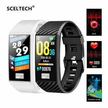 

SCELTECH DT58 Smart Band Waterproof ECG Heart Rate Blood Pressure Monitor IPS Large Screen Smart Watch for Android IOS Phone