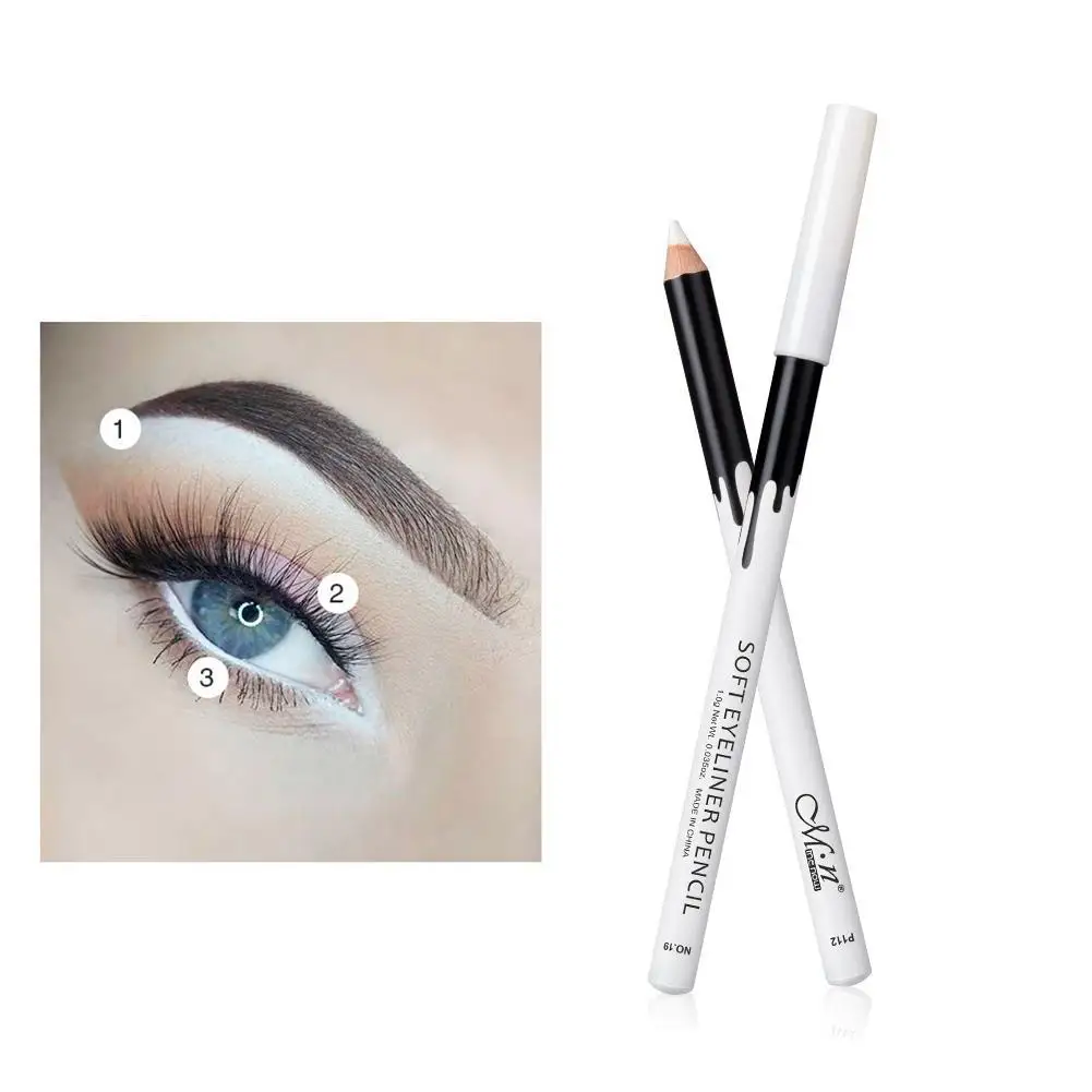 1 ST Mode Vrouwen Dubbele End Hoge Licht Stok Witte подводка для глаз Oogschaduw Pen Liggend Zijderups Potlood Make Cosmetische Gereedsch