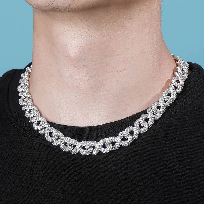 

Zciti 14Mm Miami Box Buckle Cuban Chain Copper Material Chain Iced Out Cubic Zirconia Hip Hop Charm Jewelry Gift for Men