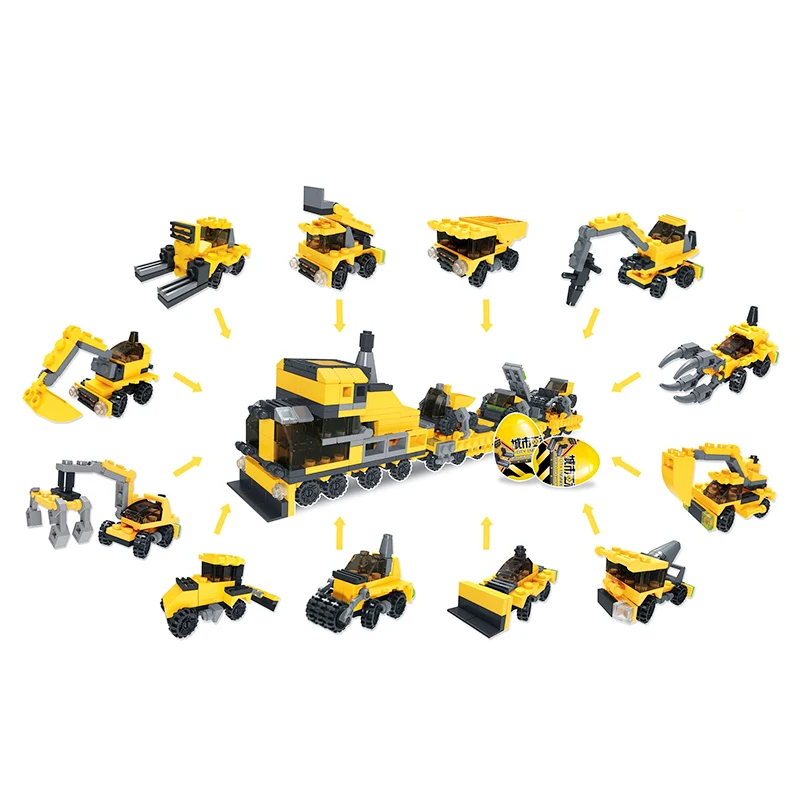 Kids Assemble Robot Car Building Blocks Toys Gashapon Capsule DIY Animal Series Model Educational Toys Children Birthday Gifts