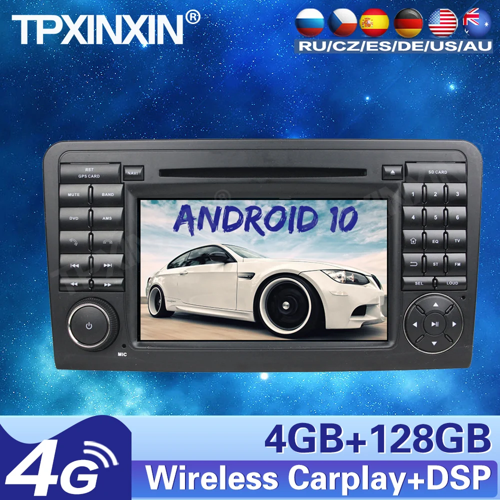 

4+128G For Mercedes-Benz ML Class W164 Android Car Radio Stereo Tape recordr Multimedia player GPS Navigation HeadUnit Carplay